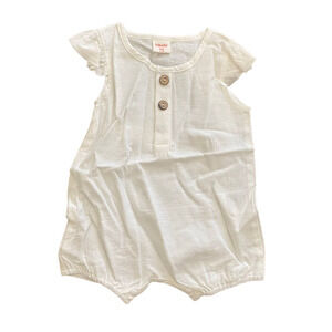 Hibobi Ruffle Sleeve Jumpsuit in Cream, Size 0-3M​​​​​​​​